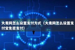 大麦网怎么设置支付方式（大麦网怎么设置支付宝免密支付）